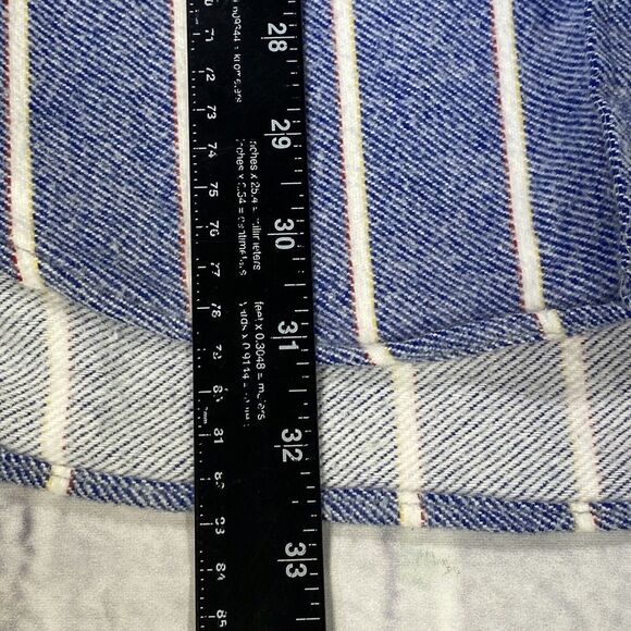 Vintage Saddle King Western Flannel Shirt Mens Size XL 17 1/2 Pearl Snap Striped - Picture 8 of 16